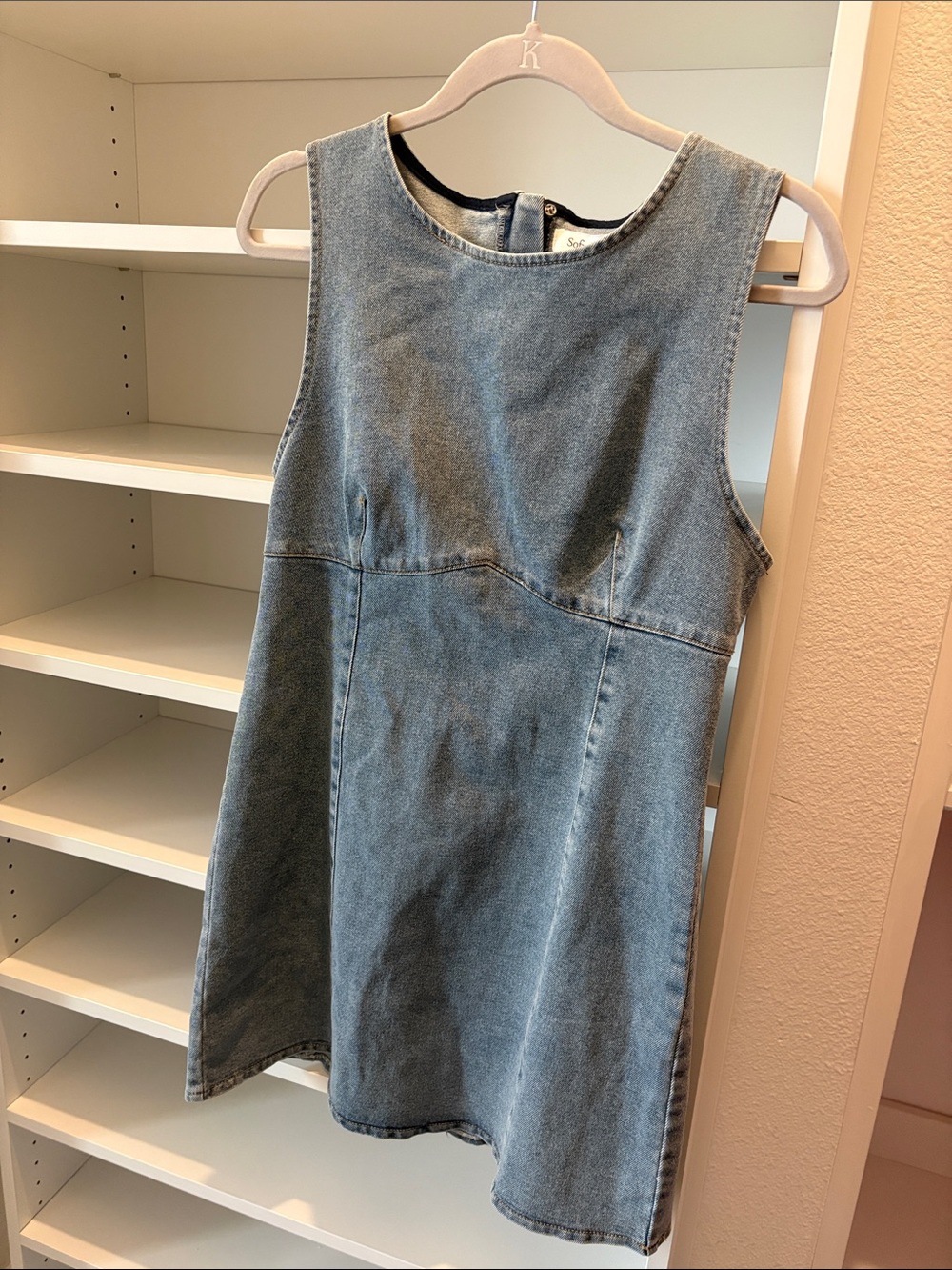 Women’s Boutique Short Denim A-Line Dress - Blue